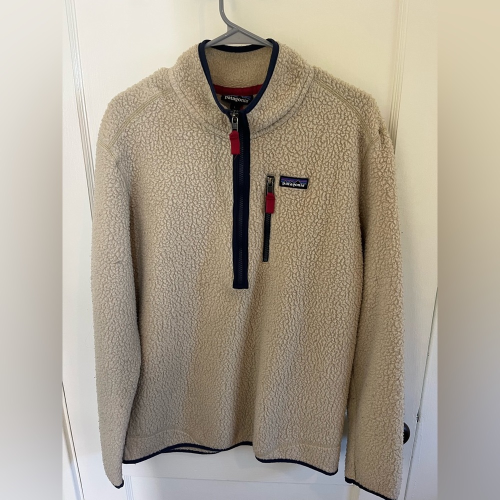Patagonia Cream Zip Up Sweater